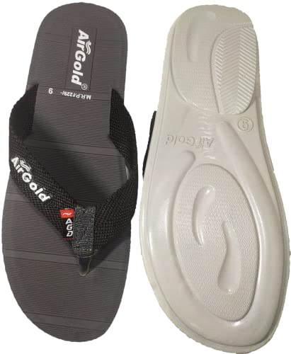 Image of New Men's air gold chappals / Slippers Gray Black