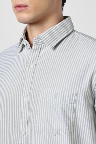 Image of Van Heusen Men's Casual Shirt for Men | Cotton | Stripe | Slim Fit | Full Sleeves |