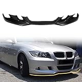 MODILOVER Front Bumper Lip Spoiler Compatible with 2006-2008 BMW E90 3-Series Sedan, PU Unpainted Black AC-S Style Add-on Front Splitter Air Dam Chin Protector
