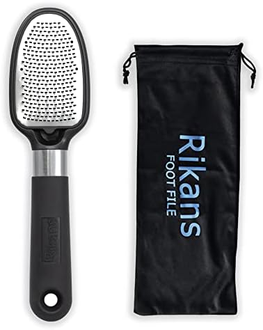 Rikans Foot File Foot Rasp Callus Remover Dead Skin Remover Double Sided Foot Scrubber Foot Care Pedicure Tool to Remove Hard Skin Can Be Used Wet or Dry Skin Surgical Grade Stainless Steel File