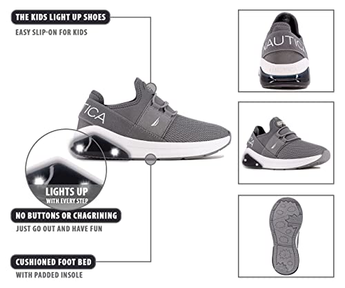 Nautica Kids Light Up Flashing Sneaker Athletic Running Shoes Lace-Up/Bungee/Slip-on |Boy - Girl|(Little Kid/Big Kid) Kappil Parks Neave Lights2