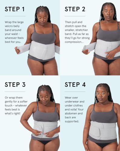 Bodily Belly Band, Essential Postpartum & C-Section Abdominal Support, Adjustable, Compression Wrap Post Pregnancy, Relief for Back & Belly, One Size4