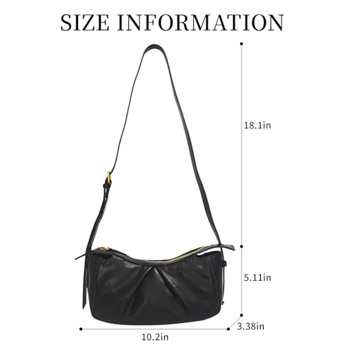 Leather Shoulder Bags Women Genuine Leather Handbags satchel bags Crossbody Bag for Women Black Pleated Leather Shoulder Bag4