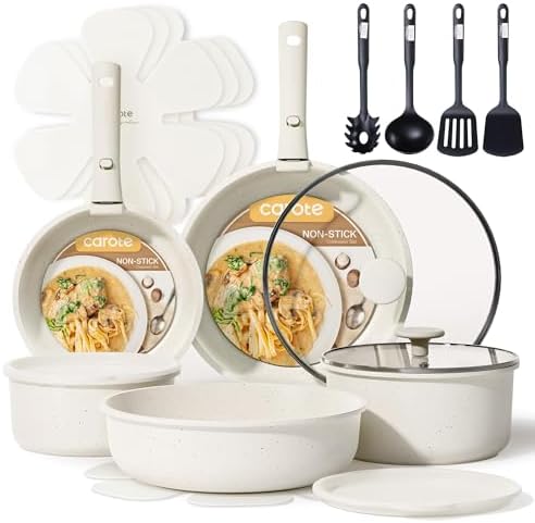 CAROTE 19pcs Pots and Pans Set, Nonstick Cookware Set Detachable ...