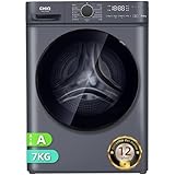 CHiQ Lavadora 7kg CW07123863AX Carga frontal - Clase A, Motor inverter,BLDC 1200 RPM, Vapor y Lavado rápido, 15 Programas, Diseño compacto (60x46,5x84cm) - Gris moderno