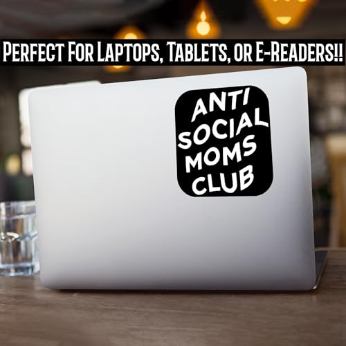 Adesivo de vinil Anti Social Moms Club para carros, caminhões, janelas, para-choques, paredes, lapto