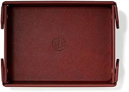 OARIE Small Size Jewelry Tray, Vintage Valet Tray PU Leather Catchall Tray for Men Key Wallet Coin Box Travel Valet Tray(Vintage Brown)