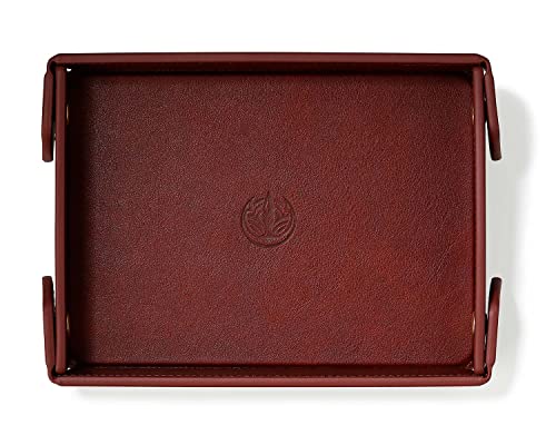 Oarie Small Size Jewelry Tray, Vintage Valet Tray Pu Leather Catchall Tray For Men Key Wallet Coin Box Travel Valet Tray(Vintage Brown) #TOP2