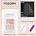 YOSOMK Square Press on Nails Long Pink Nude Fake Nails Press On Glossy Acrylic Nail Artificial False Nails for Women With Glue on Static nails