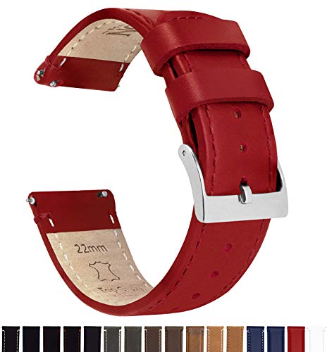 Image of BARTON WATCH BANDS - Top Grain Leather Watch Bands Compatible with Apple Watch Models - 1, 2, 3, 4, 5, 6, 7, 8, 9, 10, SE, Ultra & Ultra 2