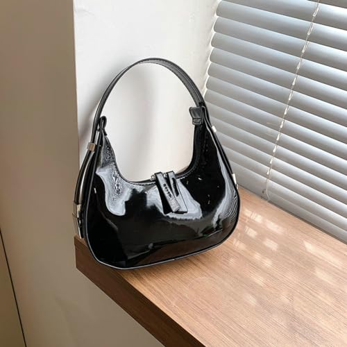 Image of Women's Crescent Shoulder Bags Retro Y2k 90s Hobo Handbags Top Handle Y2k Underarm Bag Fashion Clutch Purses