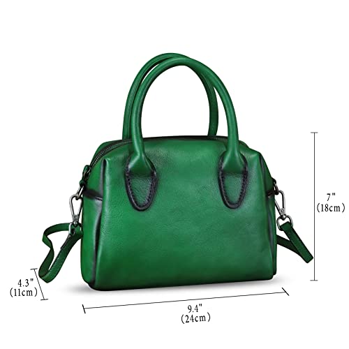 Image of Genuine Leather Handbag for Women Leather Top Handle Purse Retro Handmade Satchel Vintage Crossbody Hobo Bag