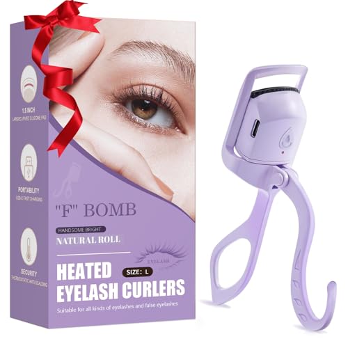 Heated Eyelash Curler, 5s Fast Heat Rechargeable Electric Lash Curler with Anti-Burn Silicone Pad...