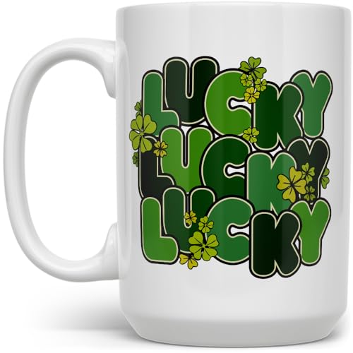 Taza de café retro St Patrick's Day 15oz verde miniatura 1