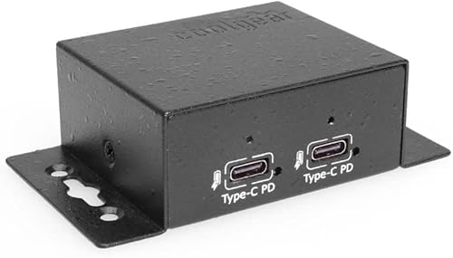 Coolgear ChargeIt! Mini cargador PD tipo C de 200 W, puertos duales de 100 W, carga rápida, compatible con bloqueo de tornillo