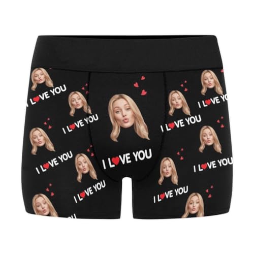 M YESCUSTOM Custom Boxers Briefs for Men Personalized Boxers with Face Mens Funny Underwear with Photo XS-5XL