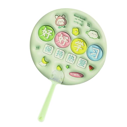 Runder Handventilator – Schlagen Sie die Hitze sofort, Retro-Buchstabenmuster, manuelle Kühlung, leichtes, tragbares Handdesign, hochfeste, nachhaltige Pappe, für Kinder, Erwachsene und