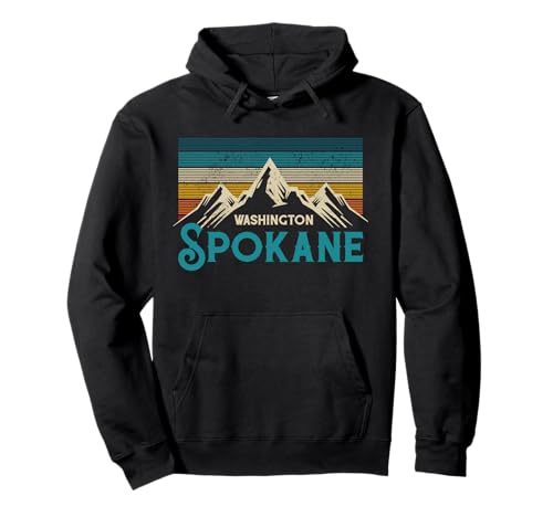 Spokane Washington Vintage Mountains - Regalo de recuerdo Sudadera con Capucha