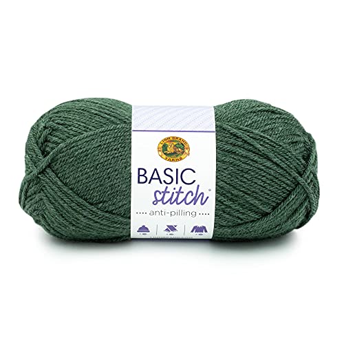 Image of Lion Brand Yarn Basic Stitch Anti-Pilling Yarn for Crocheting, Knitting, and Crafts, Pine Heather, 1 Pack