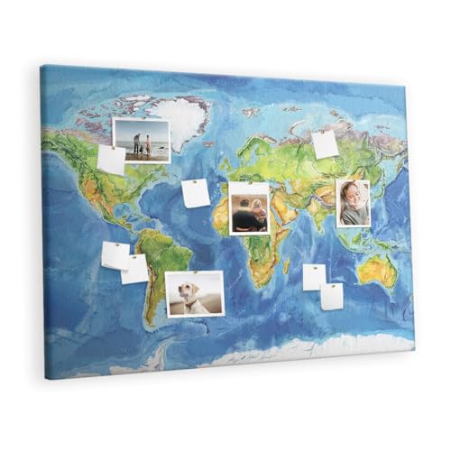 Planche liège horizontale 140x100 coloré avec carte du monde pour organisation
