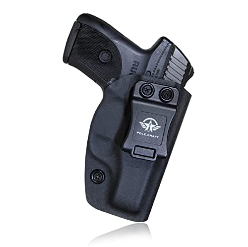 Gun Holster, Ruger Lc9 Holster, Kydex Iwb Holster Custom Fit: Ruger Lc9 / Lc9S / Ruger Lc380 / Ruger Ec9S Pistol - Inside Waistband Concealed Carry - Cover Mag-Button - Pouch (Black, Right) #TOP3
