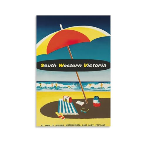 XYSWDD Póster de viaje vintage de Victoria del suroeste, Portland, Australia, póster impreso o lienzo impreso, idea de regalo, decoración de pared, póster de lienzo, arte de pared, dormitorio,