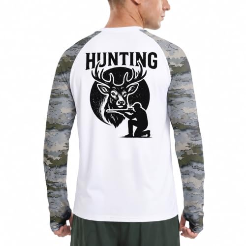 Riverruns Men's Camo Raglan Sleeve Graphic Shirt, UPF50+ Outdoor Top - image 2