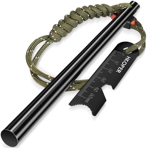 Ferro Rod Fire Starter, 6 Inch X 3/8 Inch Fire Starter Survival T...