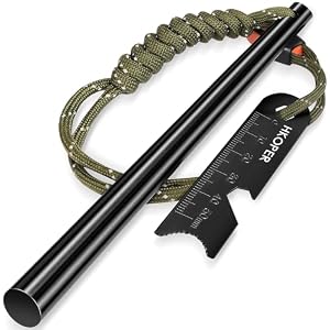 Ferro Rod Fire Starter, 6 Inch X 3/8 Inch Fire Starter Survival Tool, Flint and Steel for Camping and Hiking, Flint Fire Starter, Magnesium Fire Starter
