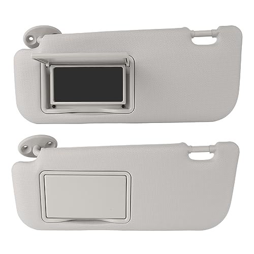 Visiera Parasole per Auto - Grigio in PVC ad Alta Durezza per Lato Guidatore Sinistro con Specchietto di Cortesia, Sostitutiva per E170 E180 2014-2019