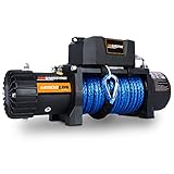 12000 lb Load Capacity Electric Winch T2, Waterproof IP67 Synthetic Rope Electric Winch with...