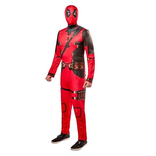 Rubies Deadpool Classic para adultos, Jumpsuit impreso digitalmente con máscara, Licencia Oficial Marvel Deadpol 3, Unisex, para Carnaval, Halloween, Fiestas temáticas, Cosplay y despedidas