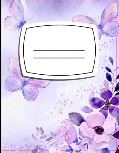 Carnet de notes floral violet pour organiser ses projets, cahier papillons violets 8,5 x 11