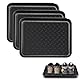 Tiusixsy 3er Set Schuhabtropfschale, Schuhmatte Abtropfmatte aus Kunststoff für Schuhe, 35×27,5×3 cm Schuhablage mit erhöhtem Rand,Schuhwanne für Innen & Außen, Schwarz