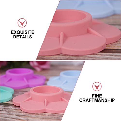 Mobestech Protetor de piso para pés de cadeira de silicone com 4 peças, almofadas em formato de flor