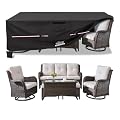 Hadisi Patio Furniture Covers,Outdoor Furniture Cover Waterproof,600D Rectangular Patio Heavy Duty Table Cover,Outdoor Dining Table and Chair General Purpose Furniture Covers 88"L x 62"W x 28"H-Black