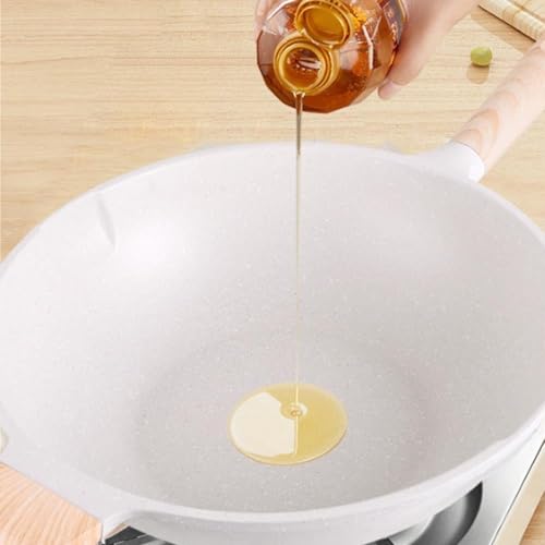 Wok antiadherente blanco con mango ergonómico miniatura 7