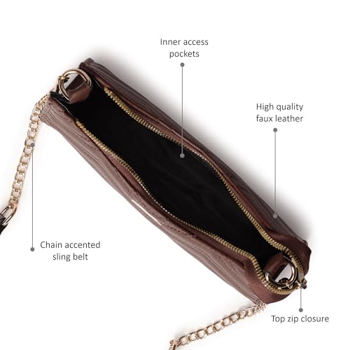 Image of Fastrack Puff Sling with Detachable Pouch | Faux-Leather Women's Handbags | Sling for Casual Carry