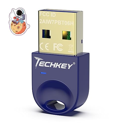 USB Bluetooth Adapter 5.3 for Desktop PC, Really Plug & Play Mini Bluetooth V17 EDR Dongle Receiver & Transmitter for Laptop Computer Bluetooth Windows 11/10/8.1-Wedgewood Blue