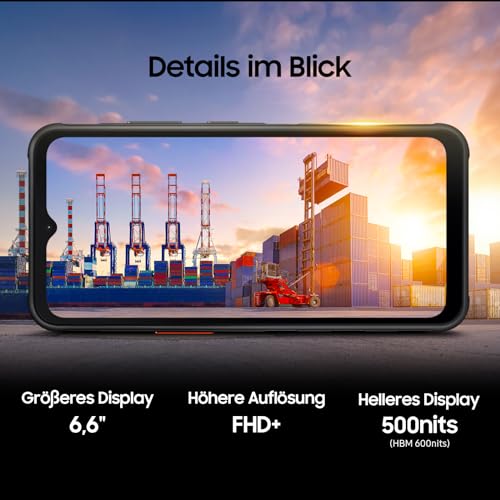 Samsung Galaxy Xcover7 Enterprise Edition, robustes 6,6 Zoll Android Smartphone, 128 GB, 4.050 mAh Akku, Business Handy, wassergeschützt, Smartphone ohne Vertrag, Schwarz