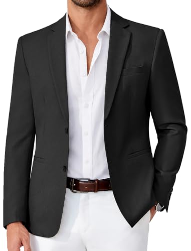 COOFANDY Men Blazer Jacket Slim Fit Business Casual Sport Coat,Black,50