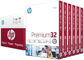 HP Printer Paper | 8.5 x 11 Paper | Premium 32 lb | 6 Pack - 1,500 Sheets| 100 Bright | Made in USA - FSC Certified | 113500C