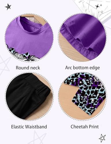 Image of Girls Outfits Short Sleeve Irregular Tops + Camouflage Long Legging Outfits 2PCs Summer Pant Sets 6-14T