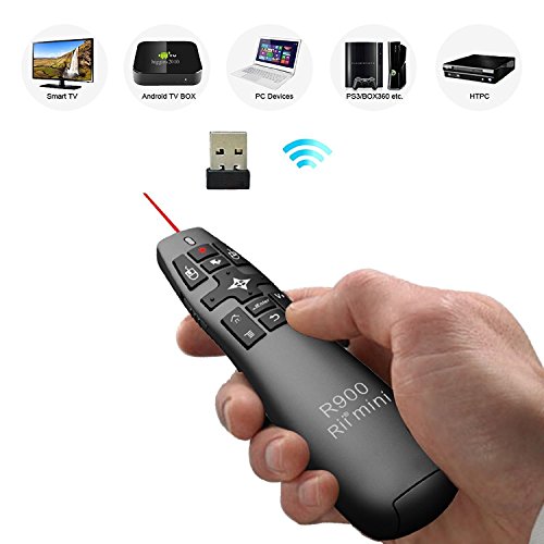 Rii Mini R900 Wireless - Control remoto con ratón giroscopico para Smart TV, Mini PC, Consolas de juegos (PS3 - Xbox 360), PC (Windows - Mac - Linux)