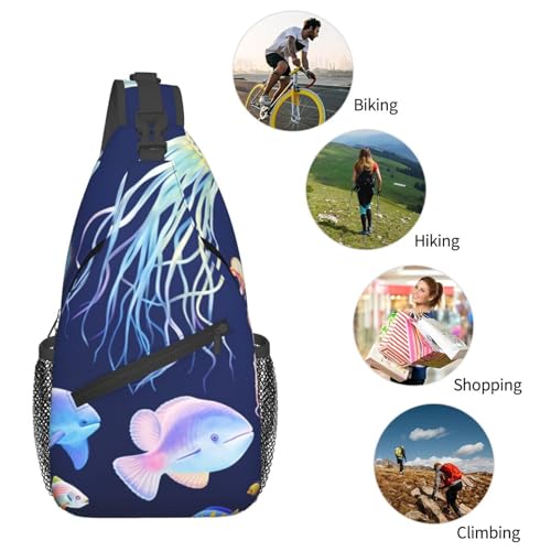 Bolso tipo Sling para hombre y mujer con diseño acuático miniatura 5