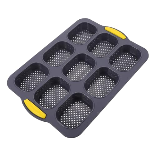 HOLIDYOYO Ciabatta Bread Pan Baking Tray Dividers Silicone Loaf Mold Non-stick Heat Resistant for French Bread and Cake Baking