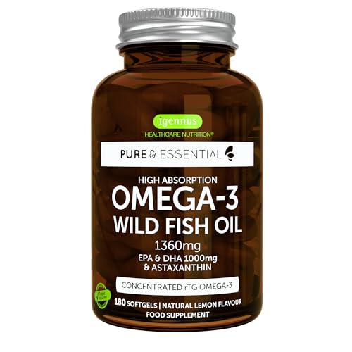 Omega 3 1000mg EPA y DHA, rTG Alta Absorción con...