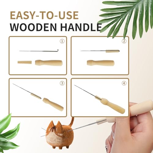 image for UIRNCO 64 PCS Felting Needles Set in 3 Sizes - 20 Needles per Size, In