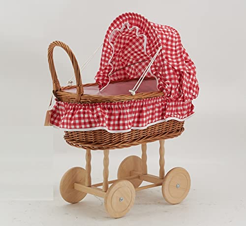 Cuna de muñeca de mimbre ligera para evitar ruidos y roturas