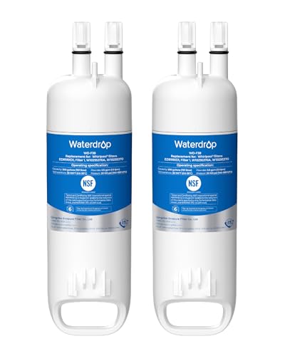 Waterdrop EDR1RXD1 Replacement for Everydrop® Filter 1, Whirlpool® W10295370A, EDR1RXD1B, P8RFWB2L, P4RFWB, WD-F38, Kenmore® 46-9081, 46-9930 Refrigerator Water Filter, 2 Pack